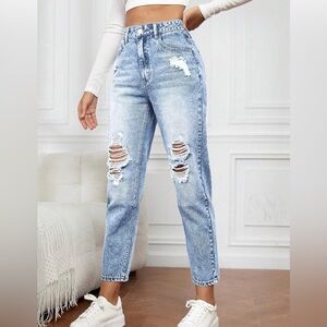 Distressed Light Blue Women's Jeans